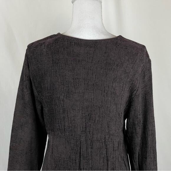 No Saint Chocolate Brown Crinkle Hippie Boho Artist Vintage Maxi Dress Size S - Picture 7 of 12